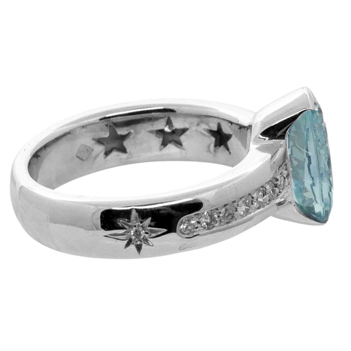 H Stern Vintage Aquamarine Diamond Ring