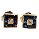 Vintage Sapphire Diamond Pavé Earrings