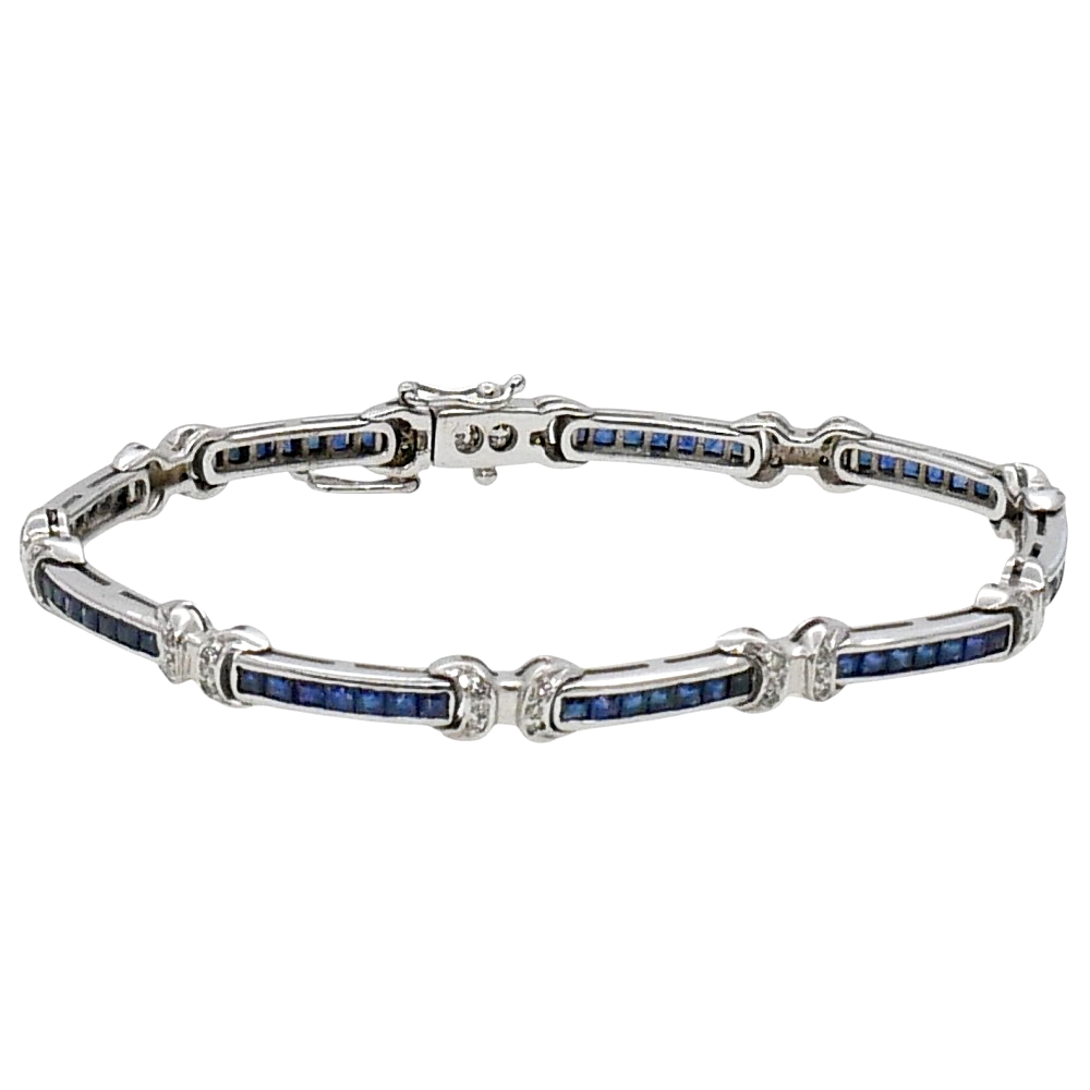 Vintage Sapphire Diamond Gold Bracelet 1 Vintage Sapphire Diamond Gold Bracelet