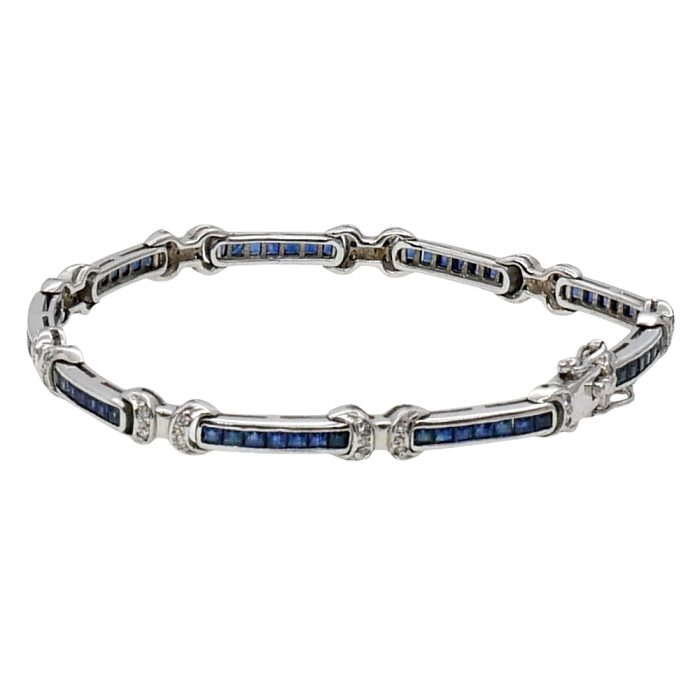 Vintage Sapphire Diamond Gold Bracelet