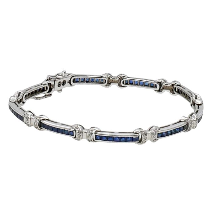 Vintage Sapphire Diamond Gold Bracelet