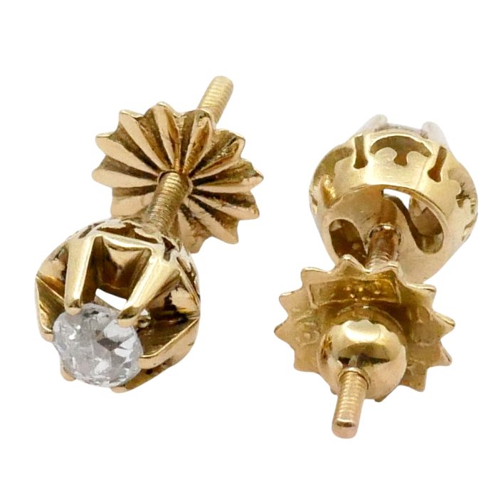 JR097 Antique Edwardian Diamond Stud Earrings