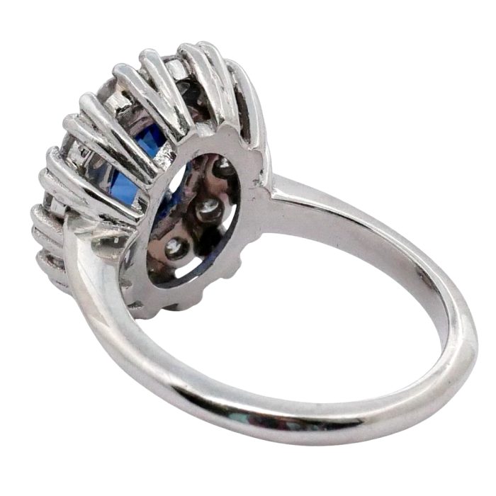 Sapphire Diamond Platinum Engagement Ring