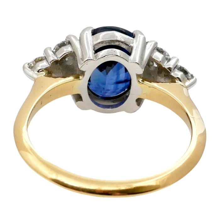 Sapphire and Diamond Trefoil Gold Ring