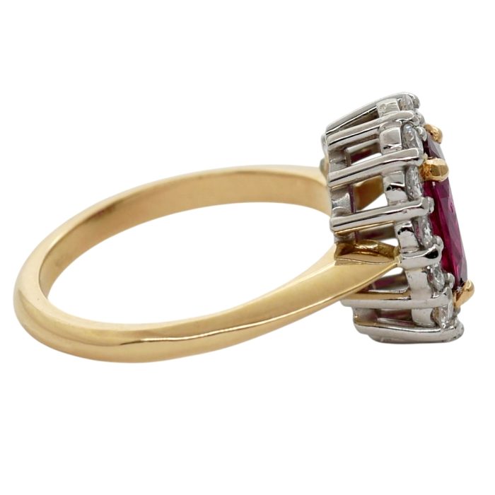 Ruby Diamond Halo Engagement Ring