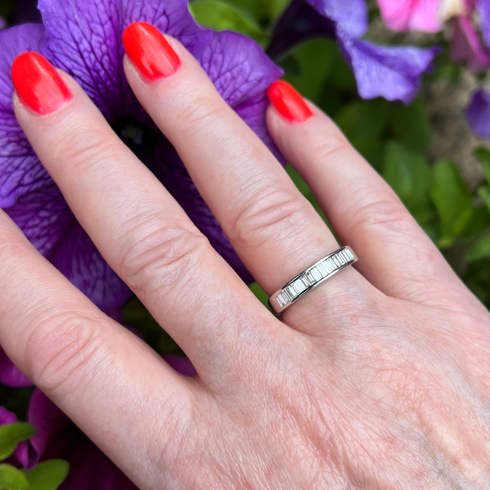 Vintage Diamond Baguette Eternity Ring 8 Vintage Diamond Baguette Eternity Ring