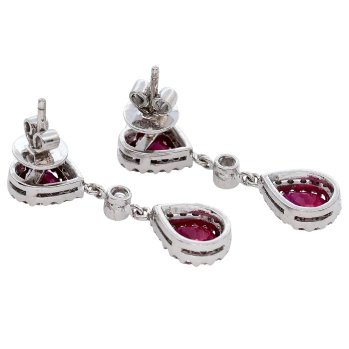 Ruby and Diamond Pendant Earrings