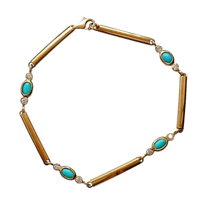 Vintage Gold and Turquoise Bracelet