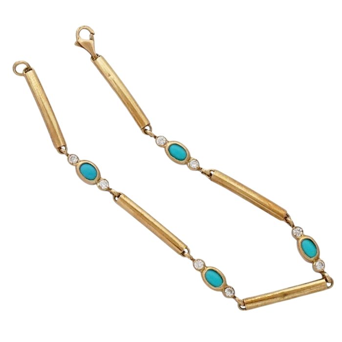Vintage Gold and Turquoise Bracelet
