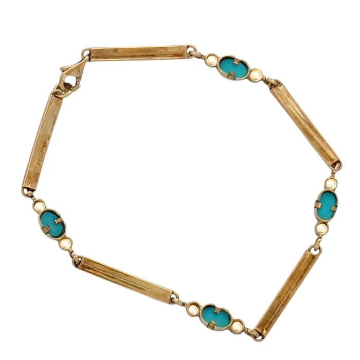 Vintage Gold and Turquoise Bracelet