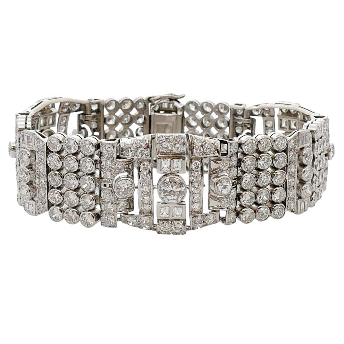 Mid Century Diamond Platinum Bracelet
