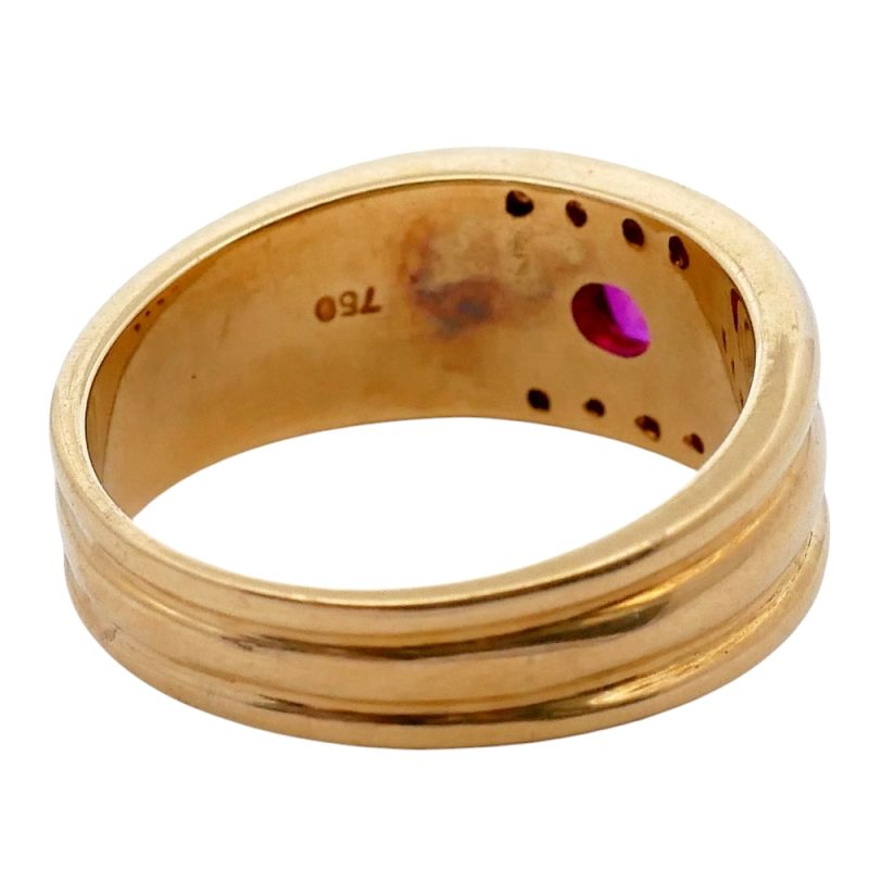 Vintage Ruby Diamond Band Ring
