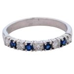 Sapphire Diamond Half Eternity Ring