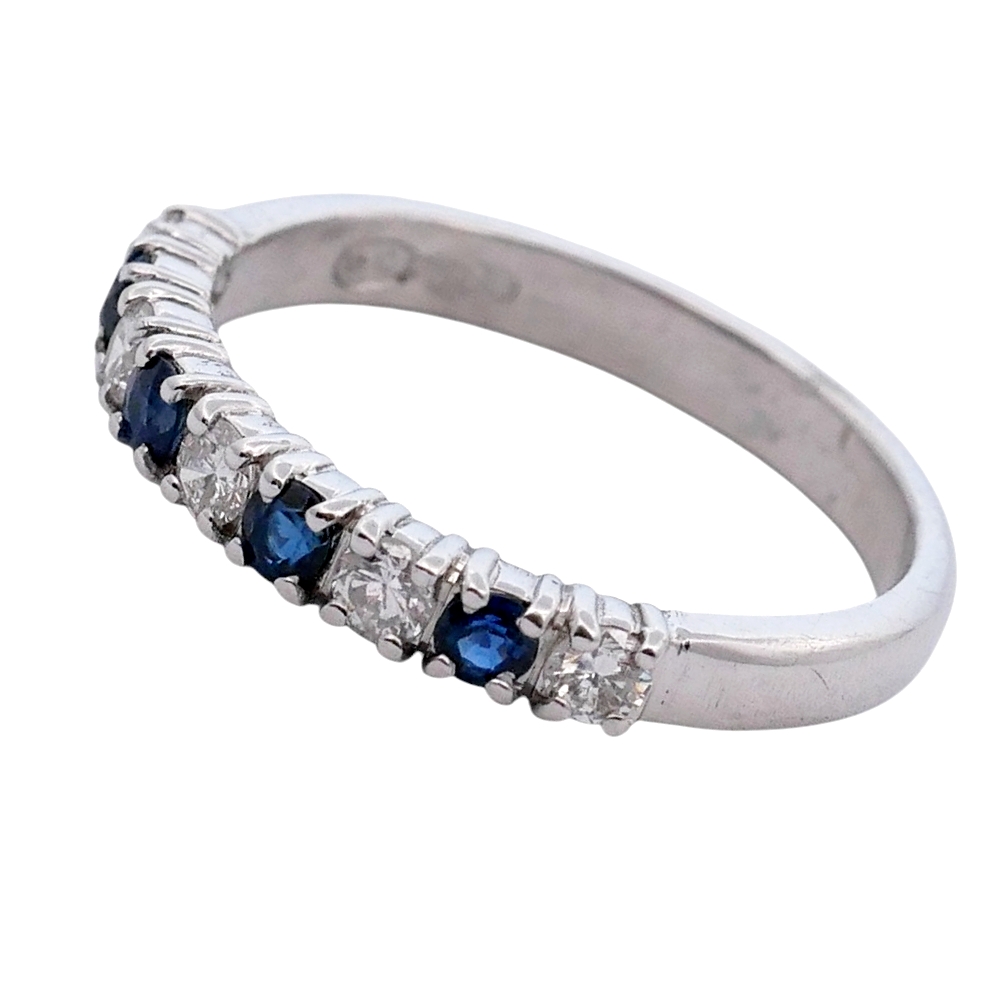 Sapphire Diamond Half Eternity Ring 7 Sapphire Diamond Half Eternity Ring