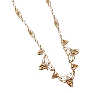 JR030 Antique French Gold Filigree Necklace5