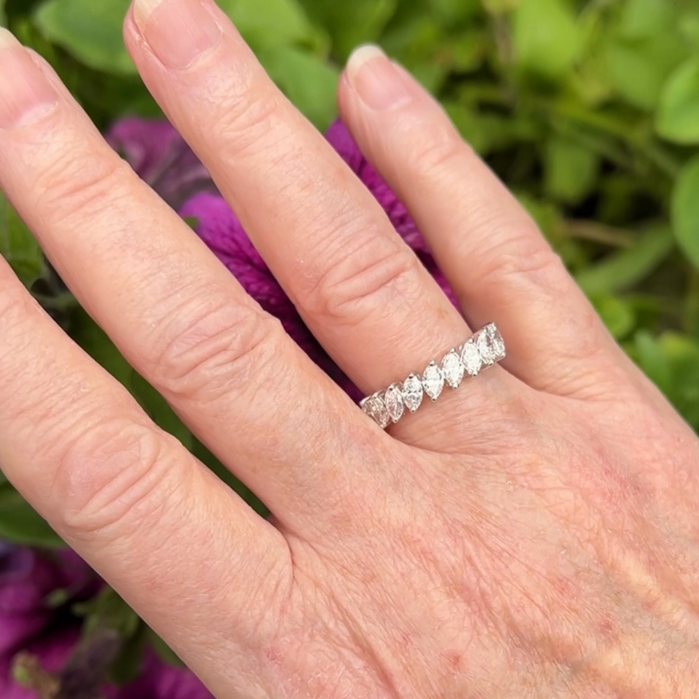 Vintage Marquise Diamond Eternity Ring 9 Vintage Marquise Diamond Eternity Ring