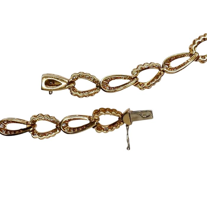 Vintage 6 Carat Diamond Gold Necklace