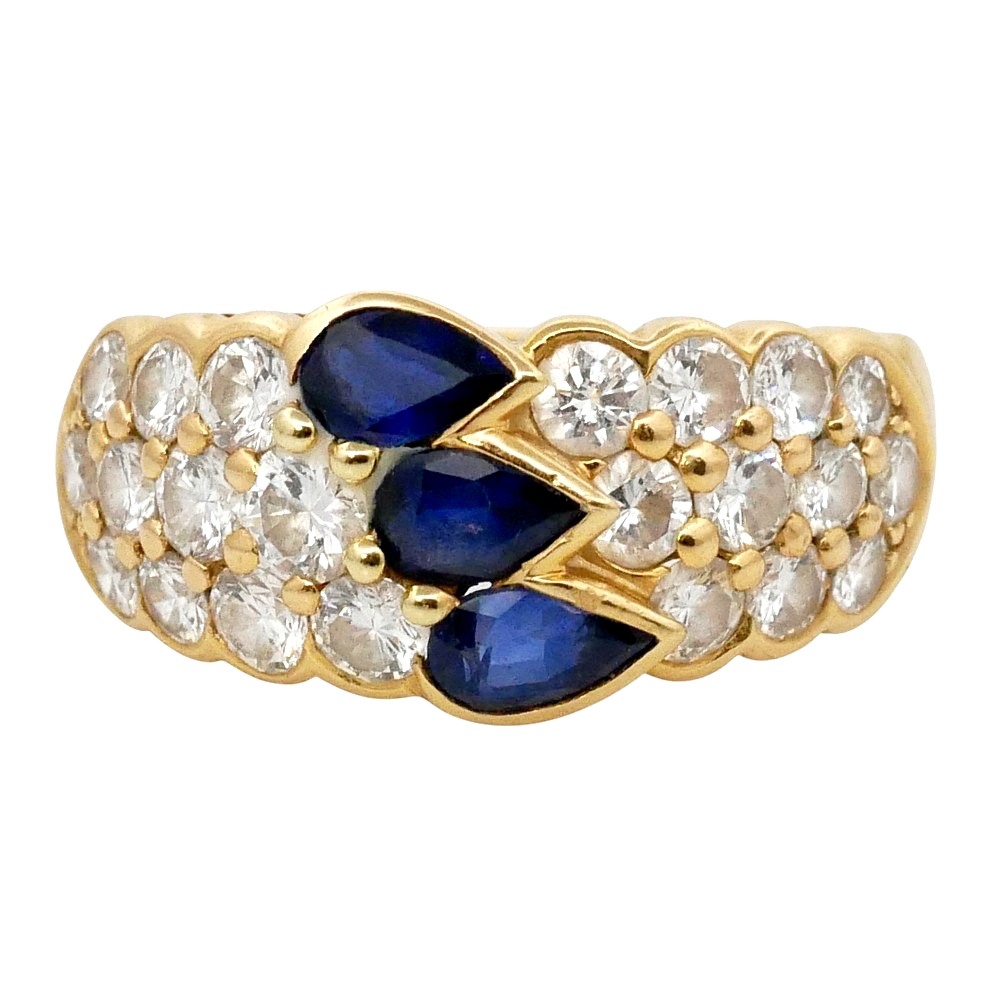 Sapphire Diamond Louis Gérard Band Ring 8 Sapphire Diamond Louis Gérard Band Ring