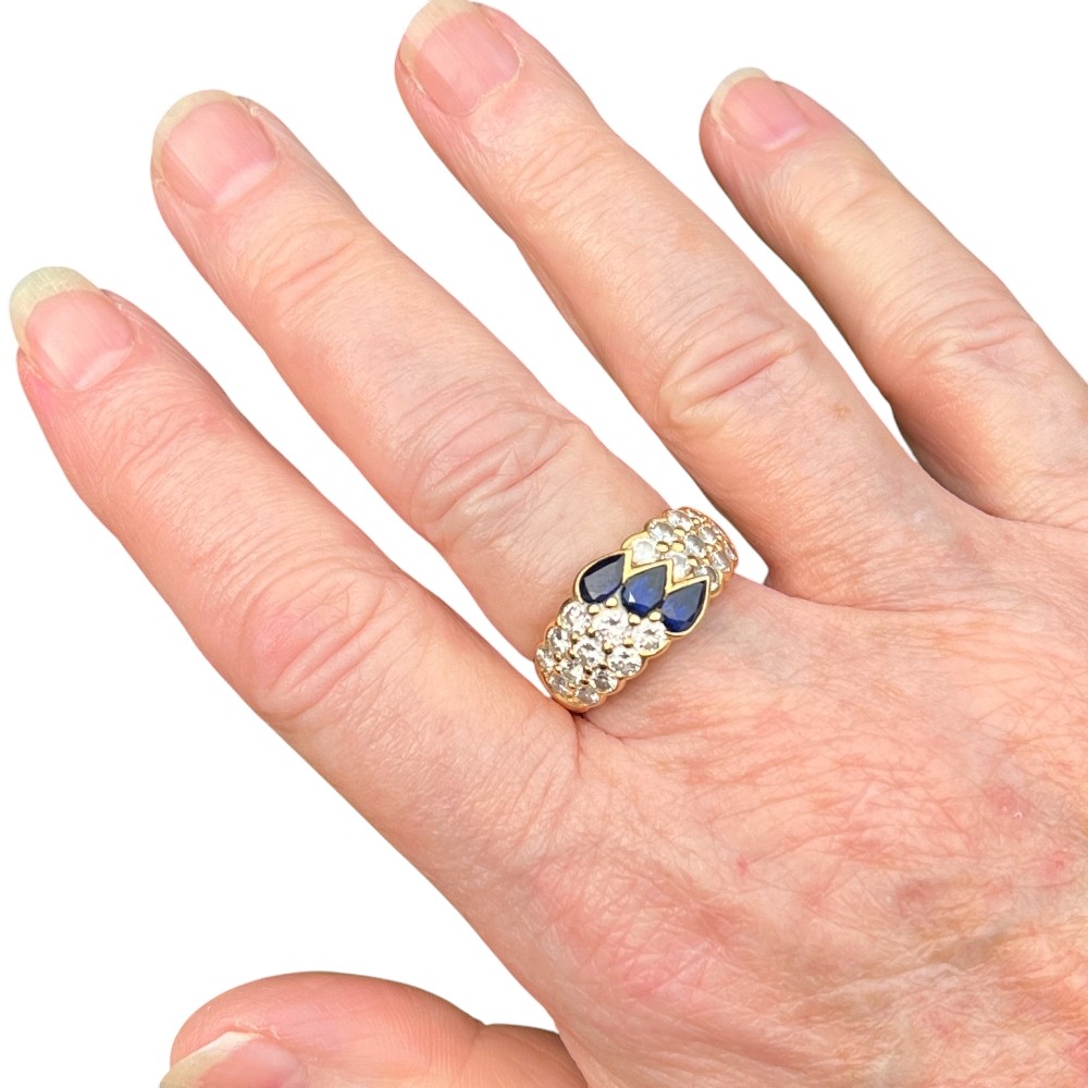 Sapphire Diamond Louis Gérard Band Ring 9 Sapphire Diamond Louis Gérard Band Ring