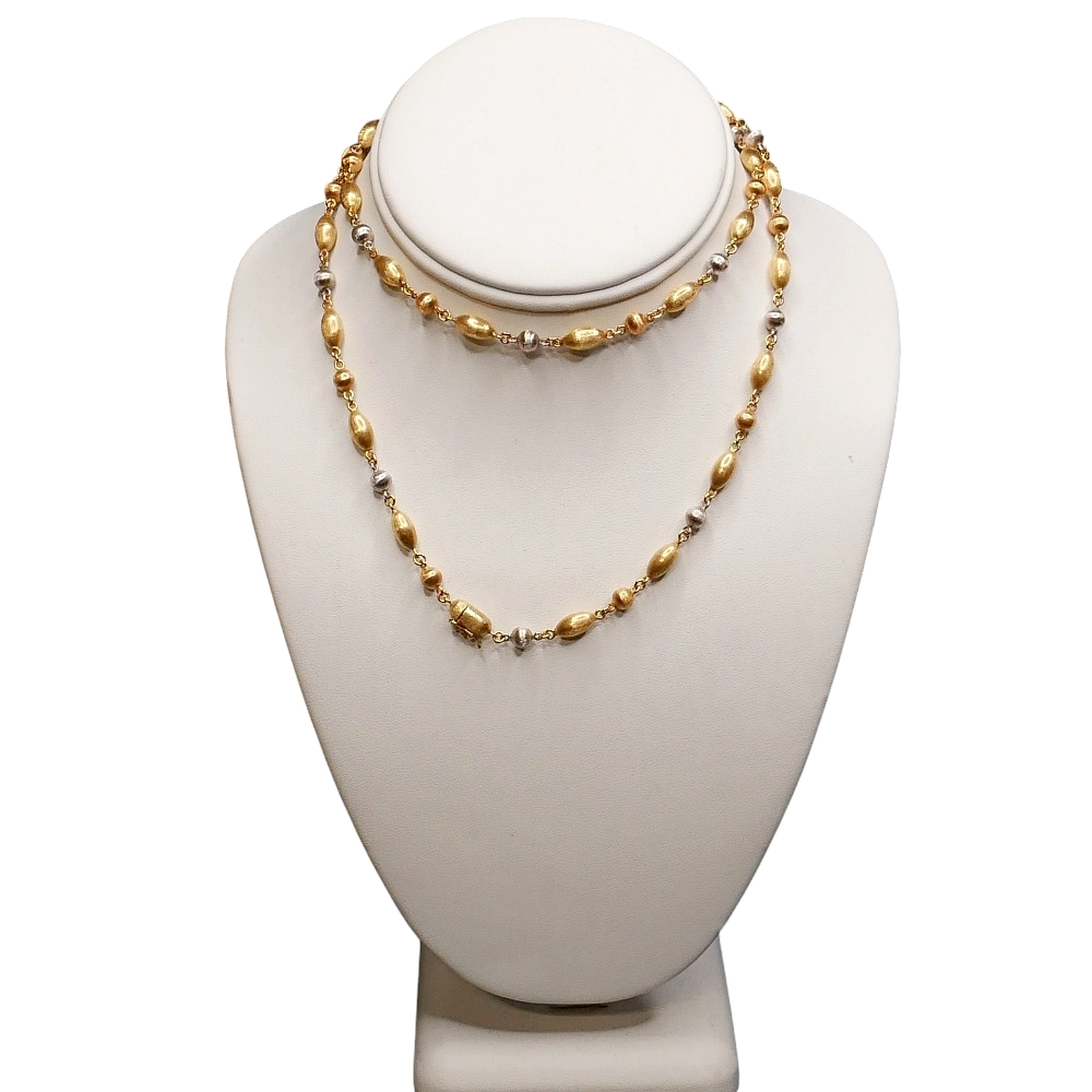 Vintage Tri Colour 18ct Gold Long Chain 1 Vintage Tri Colour 18ct Gold Long Chain