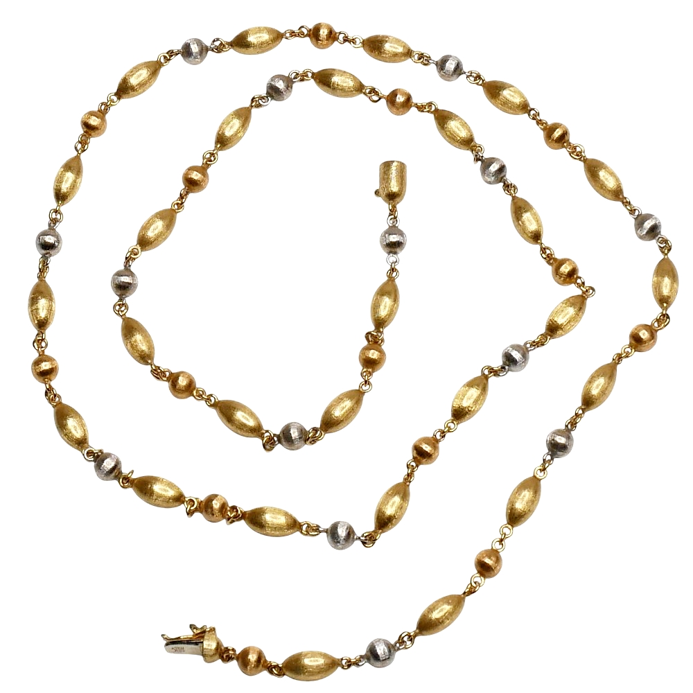 Vintage Tri Colour 18ct Gold Long Chain 6 Vintage Tri Colour 18ct Gold Long Chain
