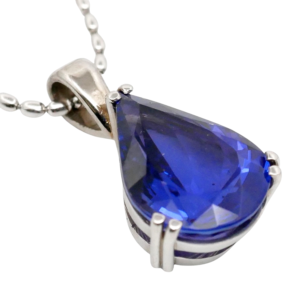Vintage Pear Shaped Tanzanite Pendant 2 Vintage Pear Shaped Tanzanite Pendant