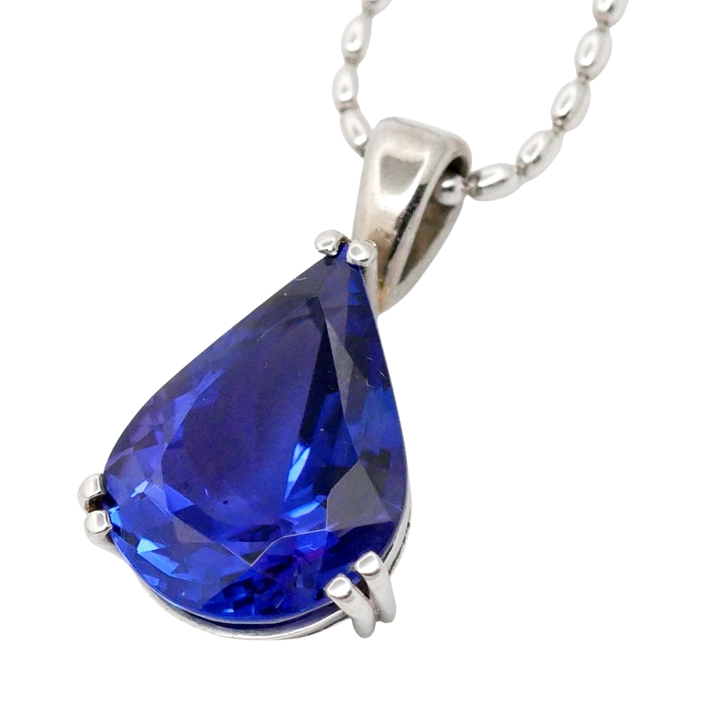 Vintage Pear Shaped Tanzanite Pendant 3 Vintage Pear Shaped Tanzanite Pendant