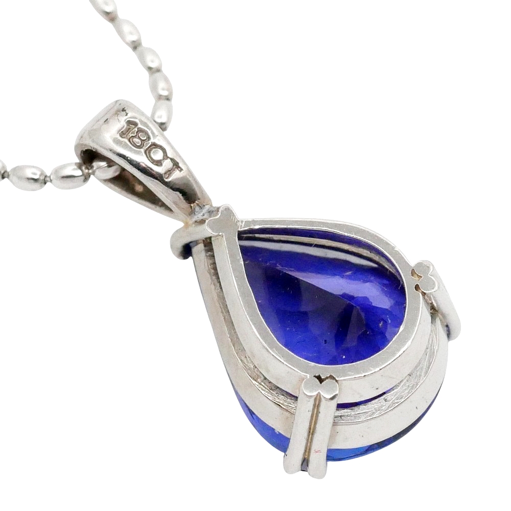 Vintage Pear Shaped Tanzanite Pendant 4 Vintage Pear Shaped Tanzanite Pendant