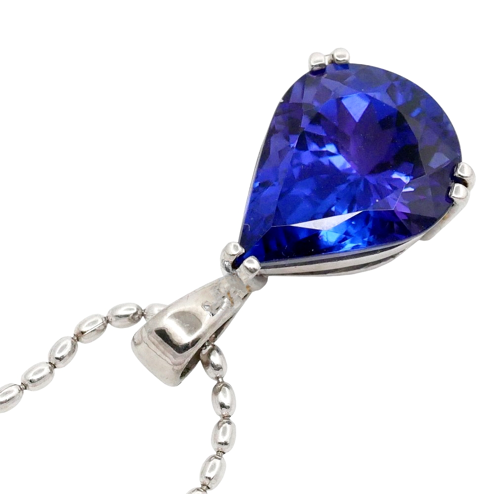 Vintage Pear Shaped Tanzanite Pendant 5 Vintage Pear Shaped Tanzanite Pendant