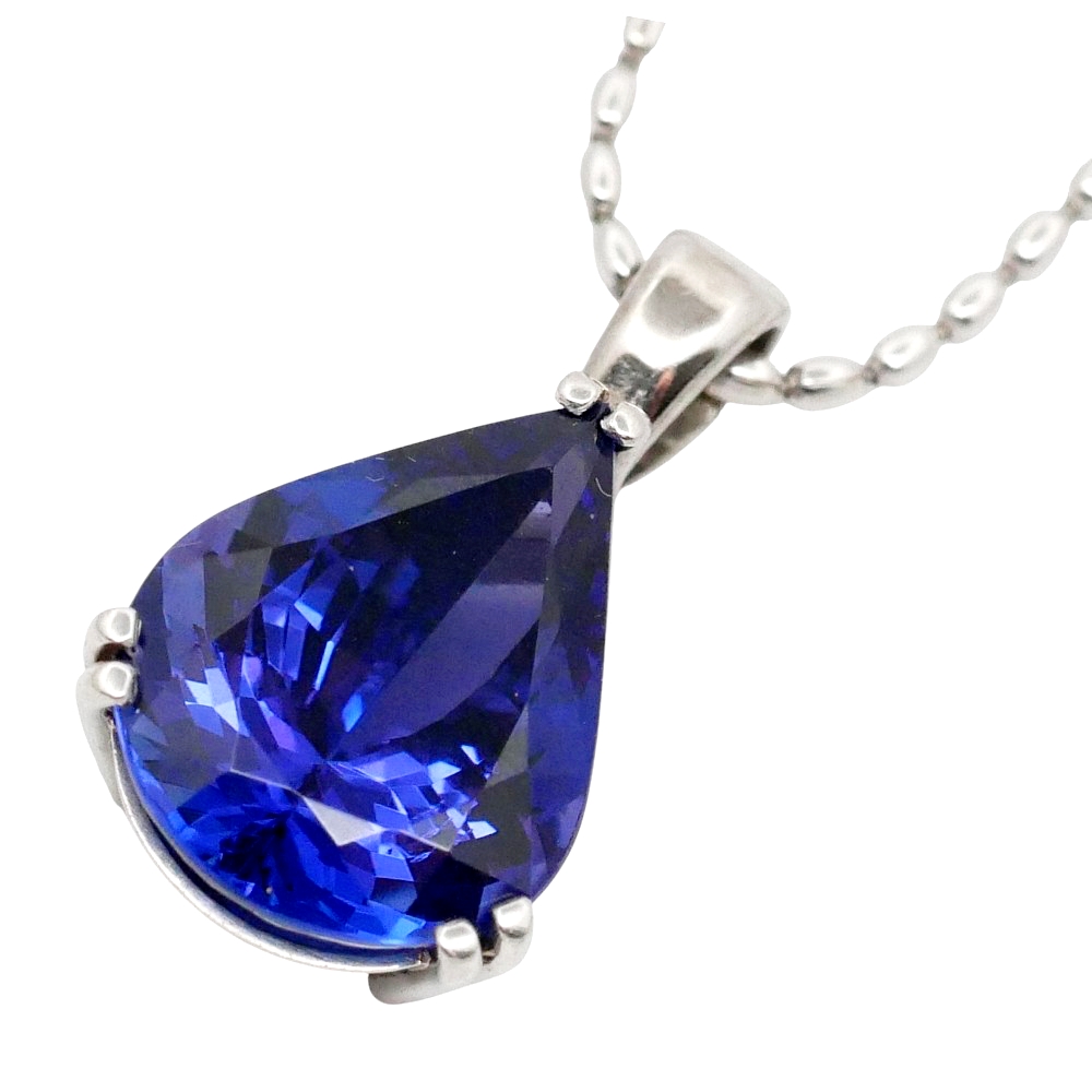 Vintage Pear Shaped Tanzanite Pendant 6 Vintage Pear Shaped Tanzanite Pendant