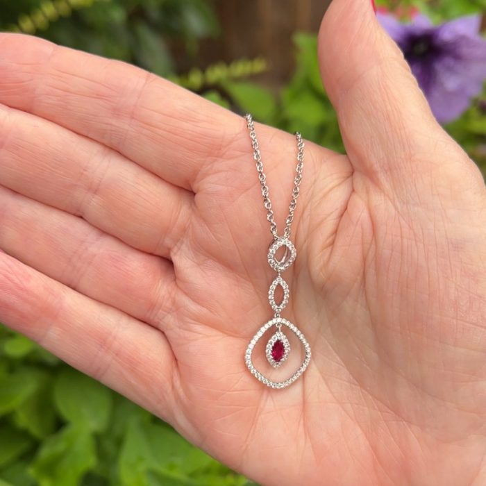 Ruby Diamond 18ct White Gold Pendant