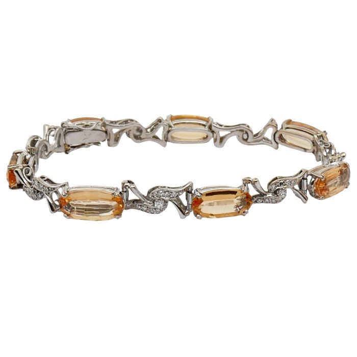Imperial Topaz Diamond Gold Bracelet
