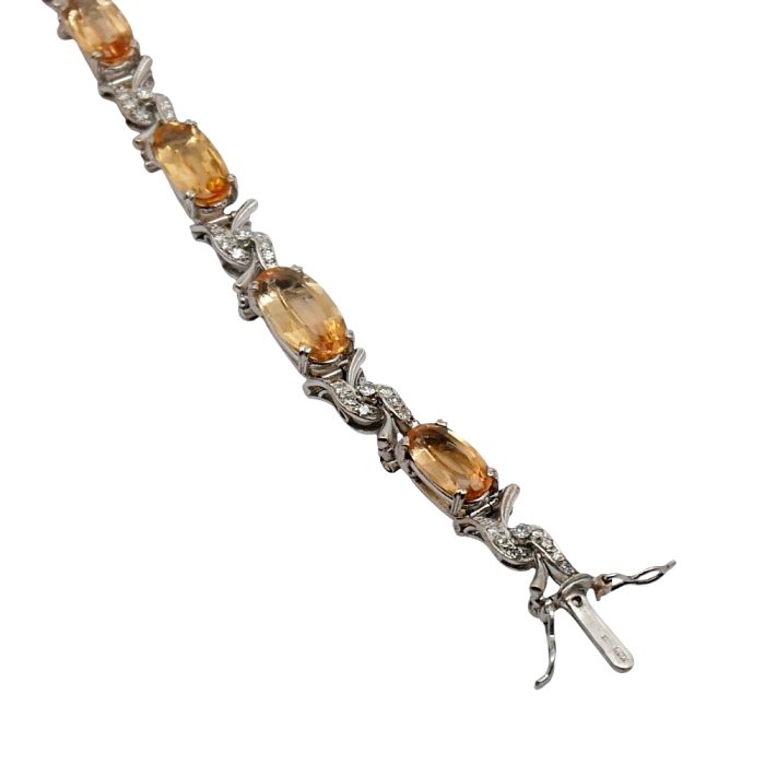 Imperial Topaz Diamond Gold Bracelet