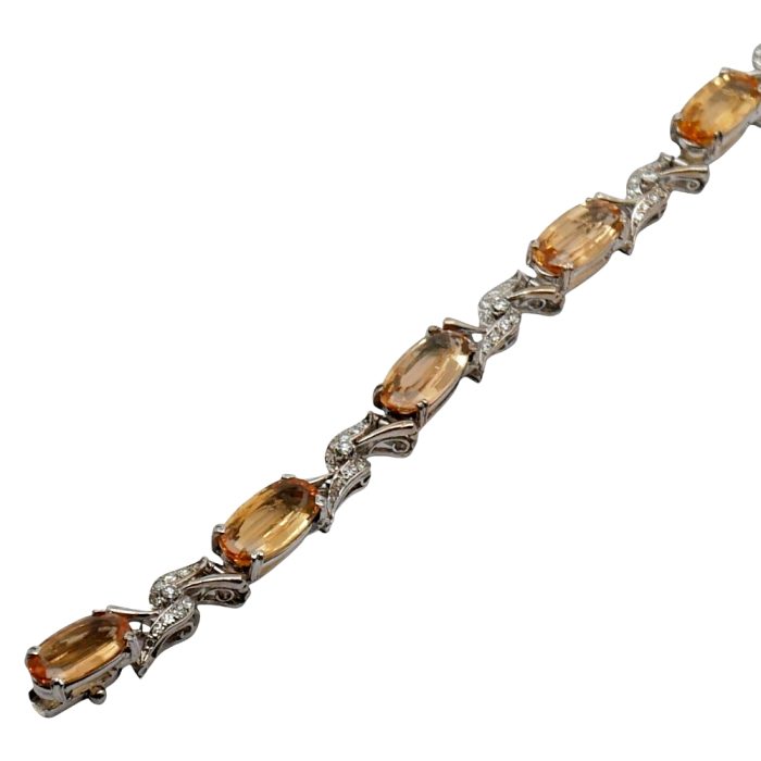 Imperial Topaz Diamond Gold Bracelet