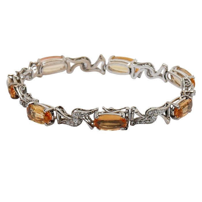 Imperial Topaz Diamond Gold Bracelet
