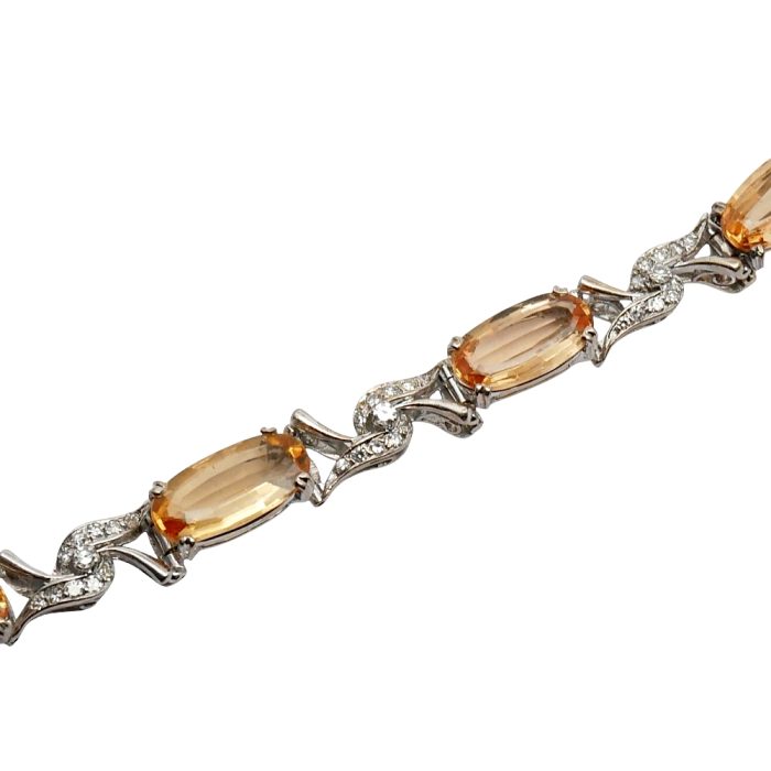 Imperial Topaz Diamond Gold Bracelet