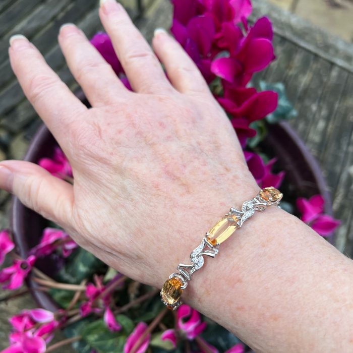 Imperial Topaz Diamond Gold Bracelet