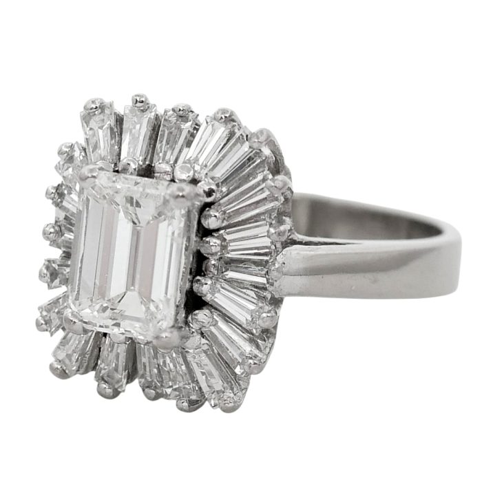 Mid Century Diamond Ballerina Ring