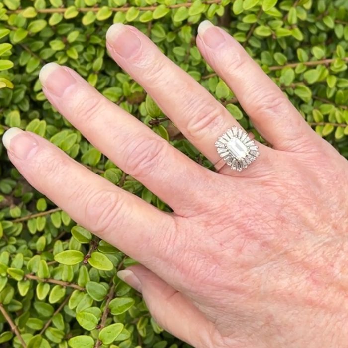 Mid Century Diamond Ballerina Ring