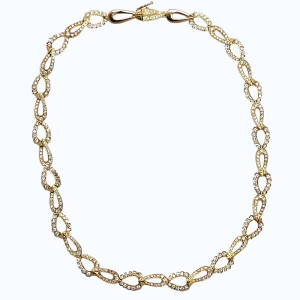 J6515 Vintage 6 Carat Diamond Gold Necklace