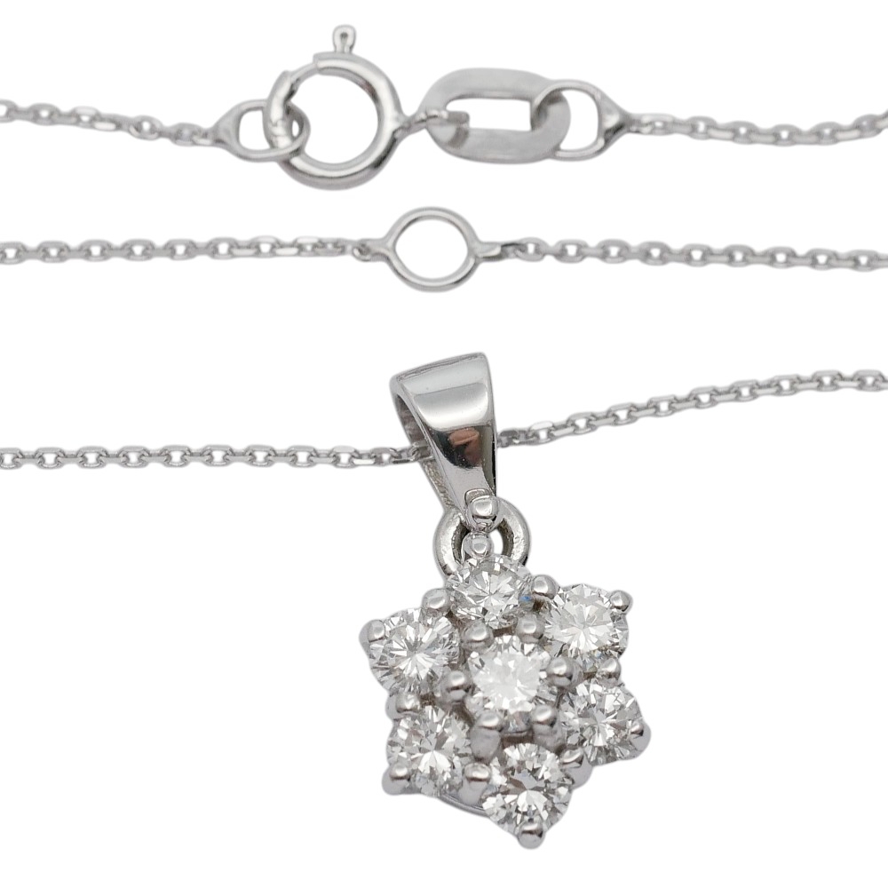 Diamond Cluster 18ct Gold Pendant 5 Diamond Cluster 18ct Gold Pendant