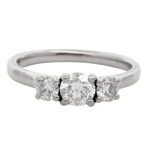 Vintage 3 Stone Diamond Platinum Ring