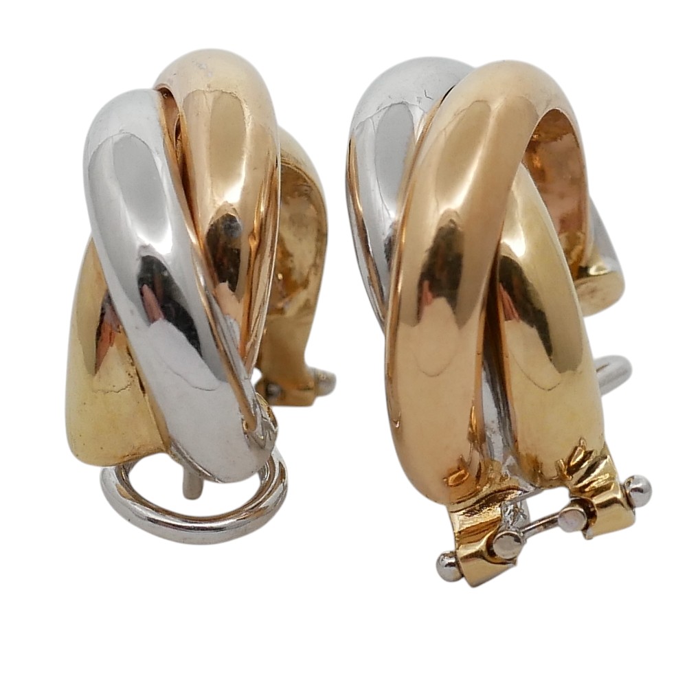 Vintage 3 Colour Gold Hoop Earrings 1 Vintage 3 Colour Gold Hoop Earrings