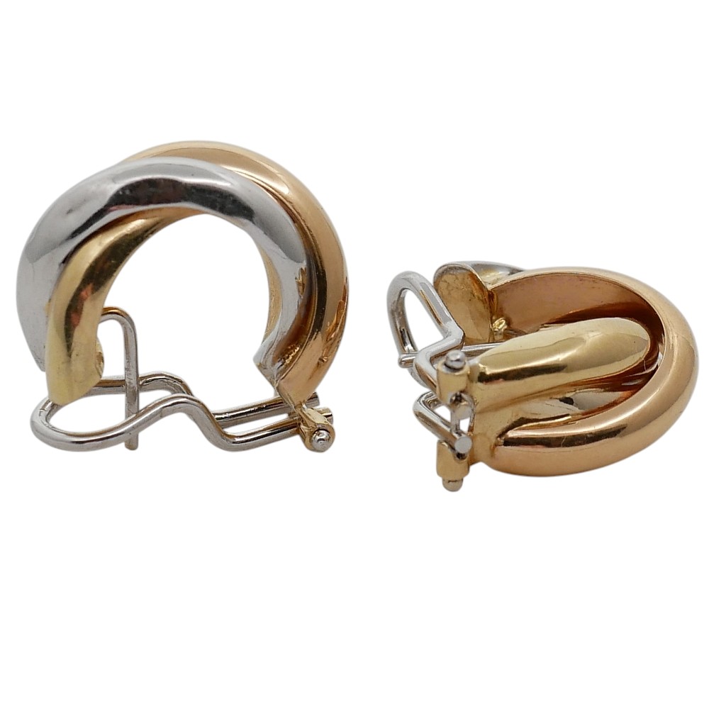 Vintage 3 Colour Gold Hoop Earrings 2 Vintage 3 Colour Gold Hoop Earrings - Image 2
