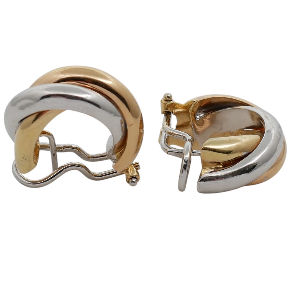 Vintage 3 Colour Gold Hoop Earrings 6 Vintage 3 Colour Gold Hoop Earrings
