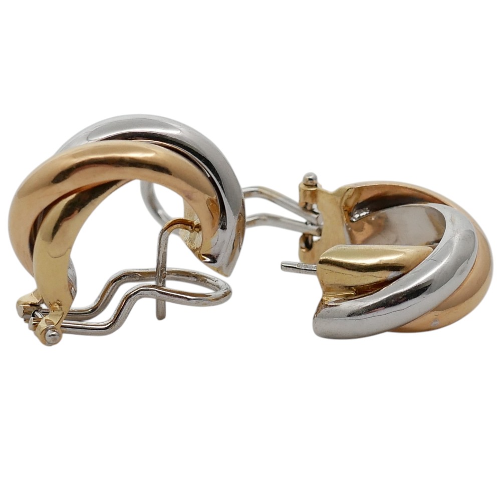 Vintage 3 Colour Gold Hoop Earrings 8 Vintage 3 Colour Gold Hoop Earrings