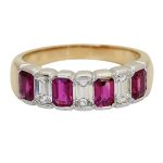 Ruby Diamond Gold Band Ring