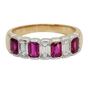 Ruby Diamond Gold Band Ring