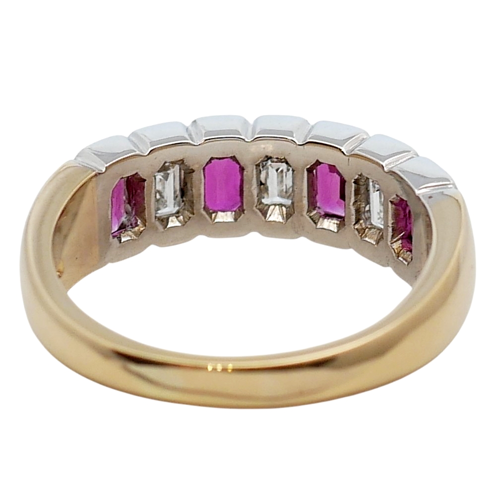 Ruby Diamond Gold Band Ring 6 Ruby Diamond Gold Band Ring