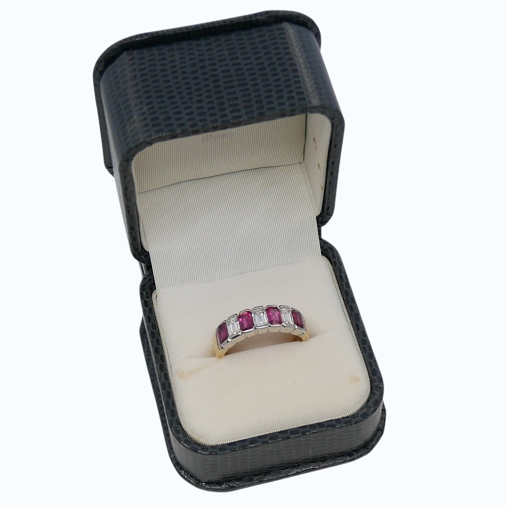 Ruby Diamond Gold Band Ring 9 Ruby Diamond Gold Band Ring
